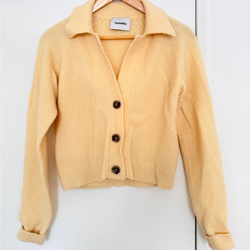 Nanushka Yellow Wool Cardigan